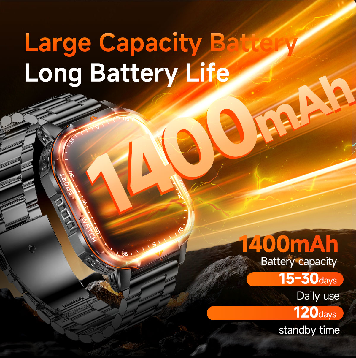 2026 Yeni 1400mAh Süper Büyük  - Smartwatch Trending Watches For Men incelemesi ve fiyatı