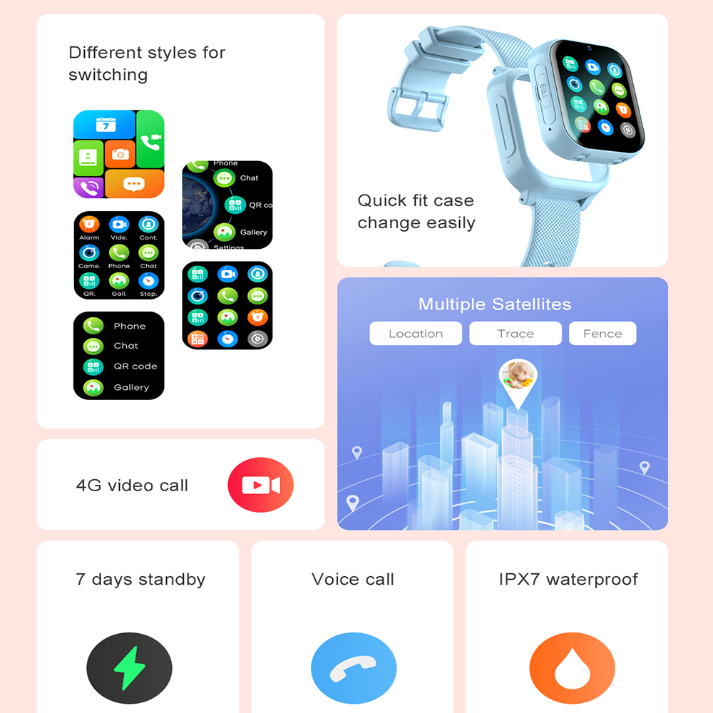 Akıllı saat Çocuklar 4G GPS WI - Smartwatch Watches For Kid Boy With Gps incelemesi ve fiyatı