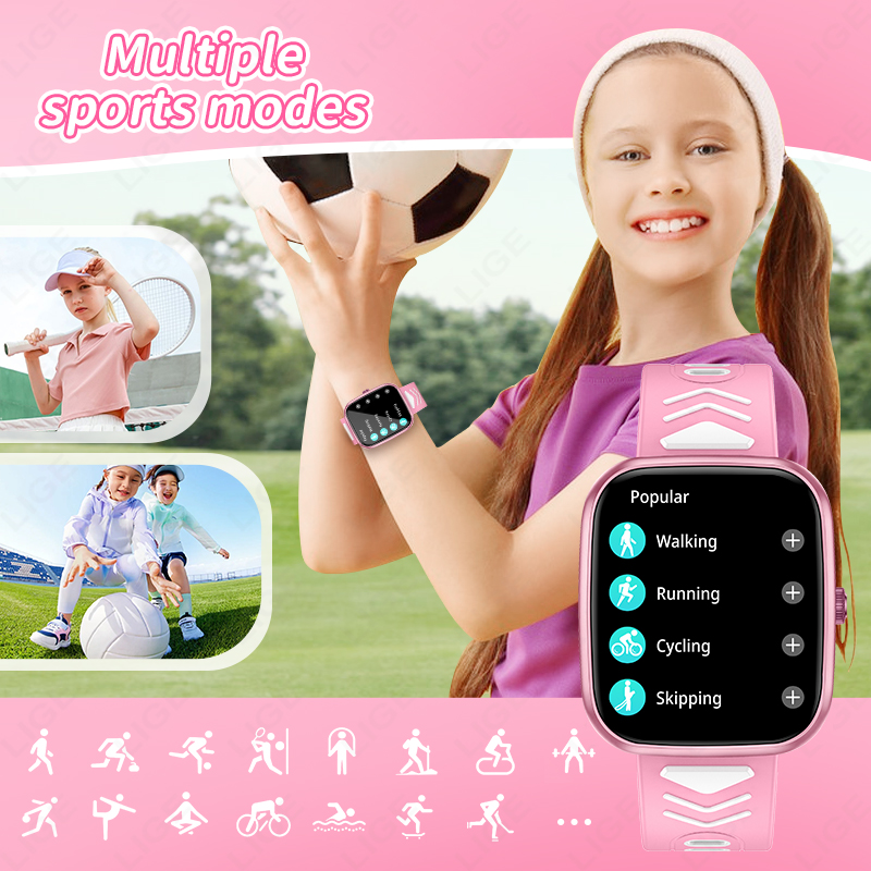 LIGE Yeni 1.75 İnç Bluetooth Ç - Smartwatch Digital Watches For Kid Boy With Alarm incelemesi ve fiyatı