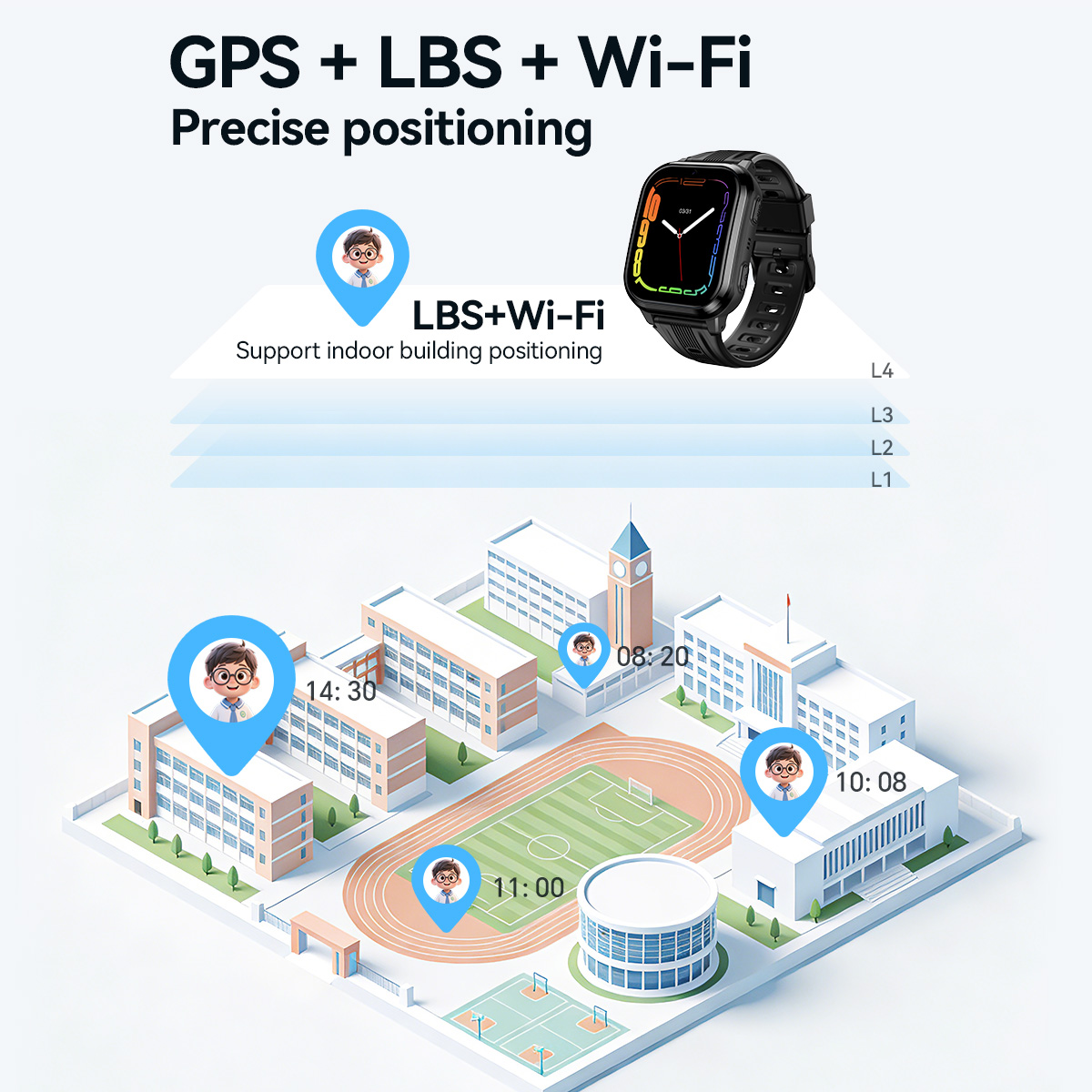 HOCO Y108 1.69 inç HD LCD Kavi - Smartwatch Watches For Kids With Gps incelemesi ve fiyatı